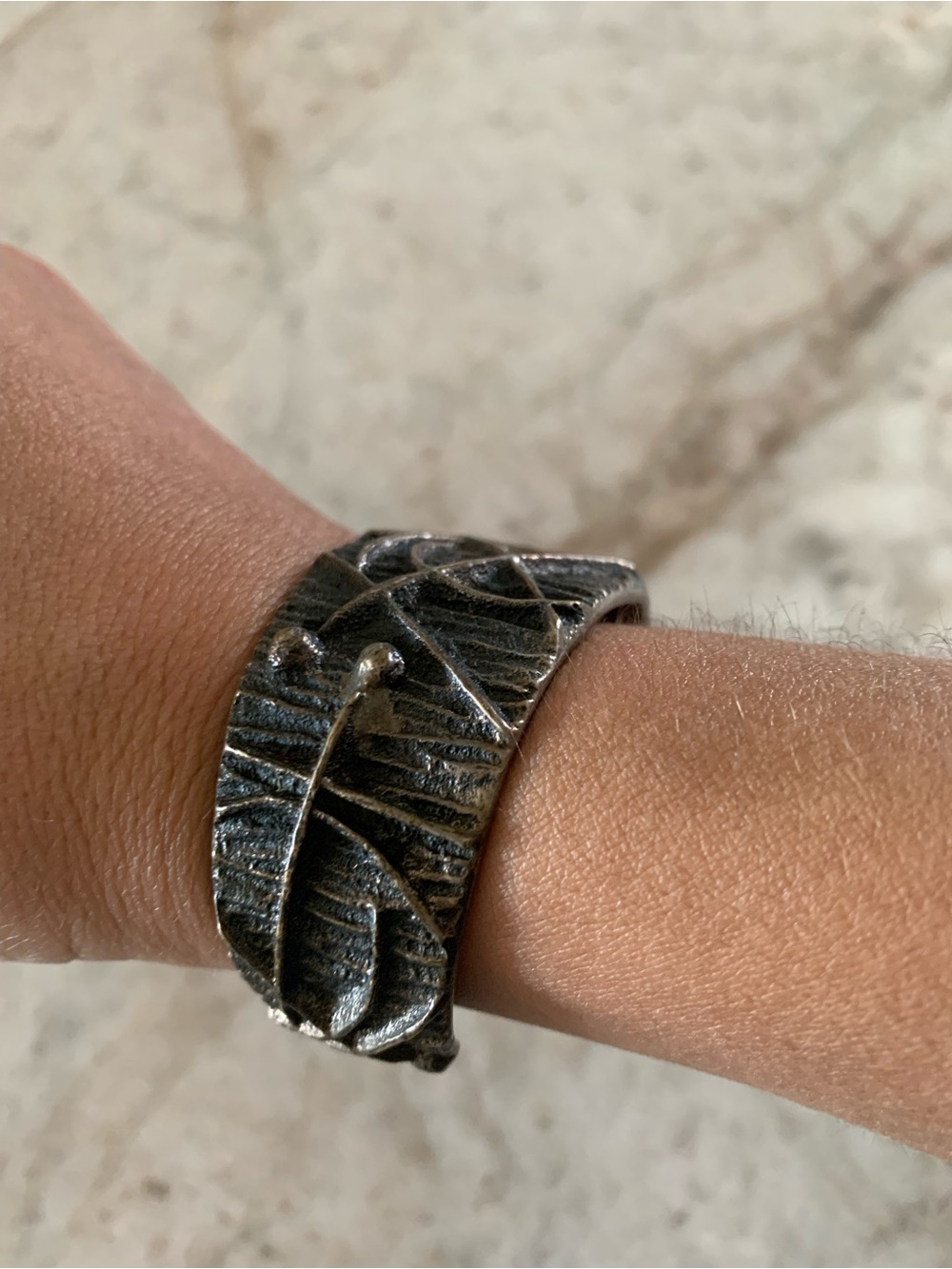 Gary Custer TufaCast Wide Cuff Bracelet - Silver Tone
